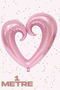 Large Size 1 Meter Pink Heart Mid-Empty Foil Balloon Marriage Proposal Marriage Anniversary Ornament - 2