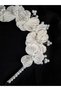 Pearl and White Flower Detailed Bridal Crown Engagement, Promise, Henna, Special Occasion Hair Accessory - 4