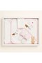 100% Cotton 4-Piece Baby Bathrobe Set – Hooded Baby Girl Towel Set with Rabbit Embroidery - 2