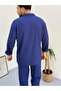 Unisex Long Sleeve Buttoned Wrinkle Crinkle Fabric Shirt - 3