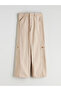 Beige Wideleg Girls' Cargo Pants