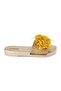 Flower Embellished Flat Sandals Gold - 6