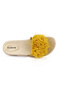 Flower Embellished Flat Sandals Gold - 4