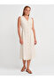 90922 V-Neck Sleeveless Dress-Ecru