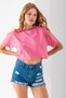 Women's Crew Neck 100% Cotton Basic Crop T-Shirt Pink - 925007 - 6
