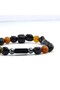 Oltu Stone Hematite and 4-Piece Tiger Eye Cut Bracelet