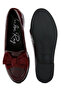 Women Burgundy Bow-Tie Loafers - 4