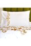 فروتشي طقم لحاف أبيض مُطرز بلون ذهبي كينج، نفرين طقم 7 قطع - 3