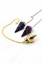 Natural Stone Lapis Lazuli-Amethyst Stone-Brass Pandul Pendulum with Pendulum Chamber Set of 3 - 3
