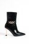8.5 cm Black Patent Leather Women's High-Heeled Boots with Gold Heel Detail 5931 - 4