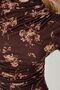 Patterned Stand Collar Long Sleeve Top - 5