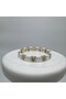 Special Series White Gold Stone Detail Handcuffs - Gold - 3