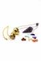 Natural Stone Amethyst Stone Pandul and Brass Pandul Pendulum with Pendulum Chamber Set of 2 - 4