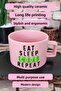 كوب Eat Sleep Code Repeat 2 مطبوع عليه برنامج مربع بمقبض وردي - 4