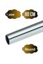 Round Metal Hanger Pipe Furniture Hanger Pipe (Round) (Chrome) (80cm) (1 Pcs) (Diameter: 25mm)