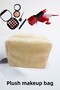 Plush Makeup Bag Cosmetic Bag Ecru Color - 2