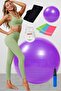9-Piece Pilates Set Plates Set Pilates Ball Slimming Belt Pump 3-Piece Resistance Band Elastic Purple - 3