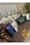 Italian Velvet Brown Throw Pillow Cover Gold Leaf Gilded Woven Decorative Cushion Pillow Case - 3