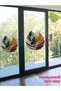 Transparent Two-Way, Boho, Bohemian Leaves, Living Room and Salon Glass Wall Sticker - 3