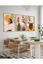 Boho Style Artistic Woman Portrait 3 Piece Painting with Wooden Frame Act