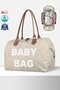 Baby Bag Printed Single Mother Baby Care Shoulder Bag - Taupe