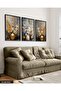 Flowers in a Vase 3 Pieces Black Wooden Framed Painting Act - 4
