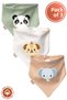 Unisex Baby Newborn Combed Organic Cotton Animal Figured Baby Bib Set of 3