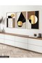 3 Piece Wooden Framed Painting of Gold Abstract Patterns Act - 5