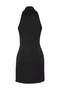 Black Degaje Collar Satin Mini Woven Dress Tprss25El00322 - 6