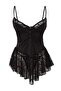 Siyah Dantelli Düğmeli Askılı Kapsız Külotlu Babydoll/Fantezi Gecelik THMAW26LL00003 - 5