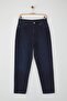 Gece Mavisi Yüksek Bel YENİ MOM %100 pamuk Non-Stretch Jeans TWOAW26JE00054 - 5