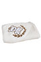 100% Cotton Newborn Baby Swaddle Embroidered Bath Towel Cream - 3