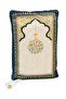 Portable Pouch-Style Mihrab Patterned Silk Textured Velvet Prayer Mat, Yellow - 5