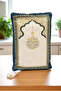 Portable Pouch-Style Mihrab Patterned Silk Textured Velvet Prayer Mat, Yellow - 3