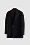 Ds Damat Regular Fit Navy Blue Double Breasted Sailor Metal Button Detailed Cashmere Coat - 5