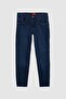 Ds Damat Comfort Fit Navy Blue Straight Jean Jeans Five Pockets Washed Denim Trousers - 5