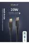 كابل شحن سريع USB C إلى lightning PD 20 واط لأجهزة iPhone 11/14 قماشي بطول 1 متر صناعة سعودية