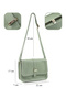 Mint Green Shk127 Faux Leather Inner Zipper Pocket Snap Closure Hand, Arm and Shoulder Bag - 4