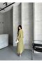 Women's Khaki Premium Modal Fabric Shirt Long Dress Suit - 2