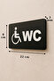 لافتة WC معاقين باللون الأسود من سلسلة WC Diversion Series مصنوعة من البليكسي مقاس 22 سم × 8 سم - 4