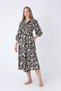 Women's Woven Viscose Fabric Patterned Dress 35039 - 3