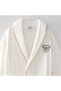 Ayliz Men's Bathrobe 100% Organic Cotton Embroidered Cream - 2