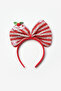 Red Silver Striped Girl's Christmas Crown - 2