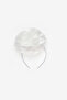 White Organza Rose Detailed Girl's Crown - 2