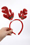 Red Glitter Girl's Crown with Deer Horns
