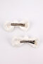 White 2-Piece Velvet Girl's Clip Buckle - 3