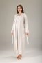 Women's Beige Melange Lace Designed Cotton Maternity Nightgown-Morning Gowns Set of 2 - 2