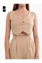 Women's Camel Casual Crop Vest