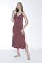 Women's Viscose Elastane Fabric Long Nightgown 18231 - 5