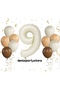 CREAM 9 AGE FOIL 4 SEA SAND 4 TEN 2 BROWN BALLON SET - 3